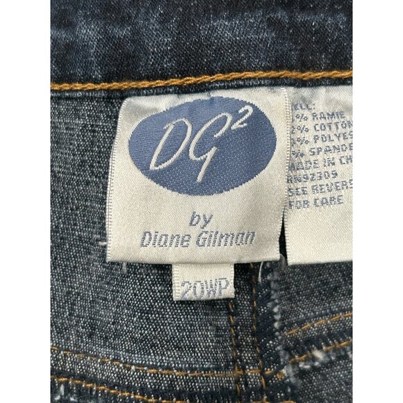 DG2 By Diane Gilman Denim Jeans Blue Plus Size 20WP Dark Wash 5 Pockets Classic - Picture 5 of 10